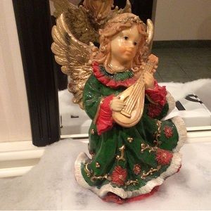 Ceramic muscial windup  Christmas Angel